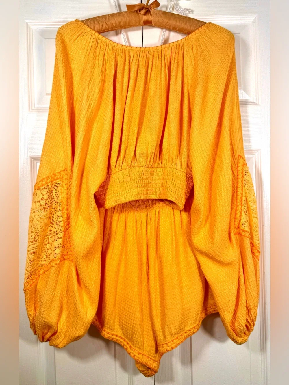 Free People Southset Matching Top & Shorts Set Orange Size Small